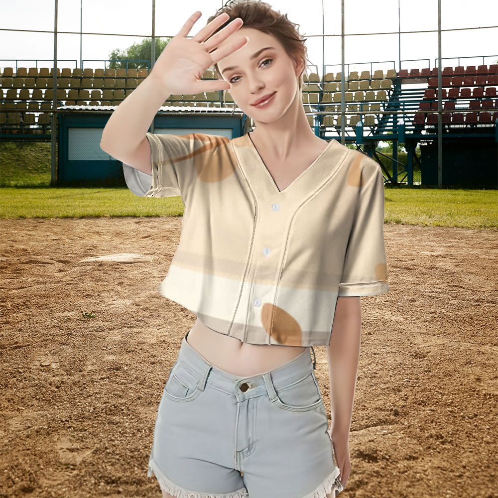 Pumpkin Flower Leaves Crop Top Baseball Jersey