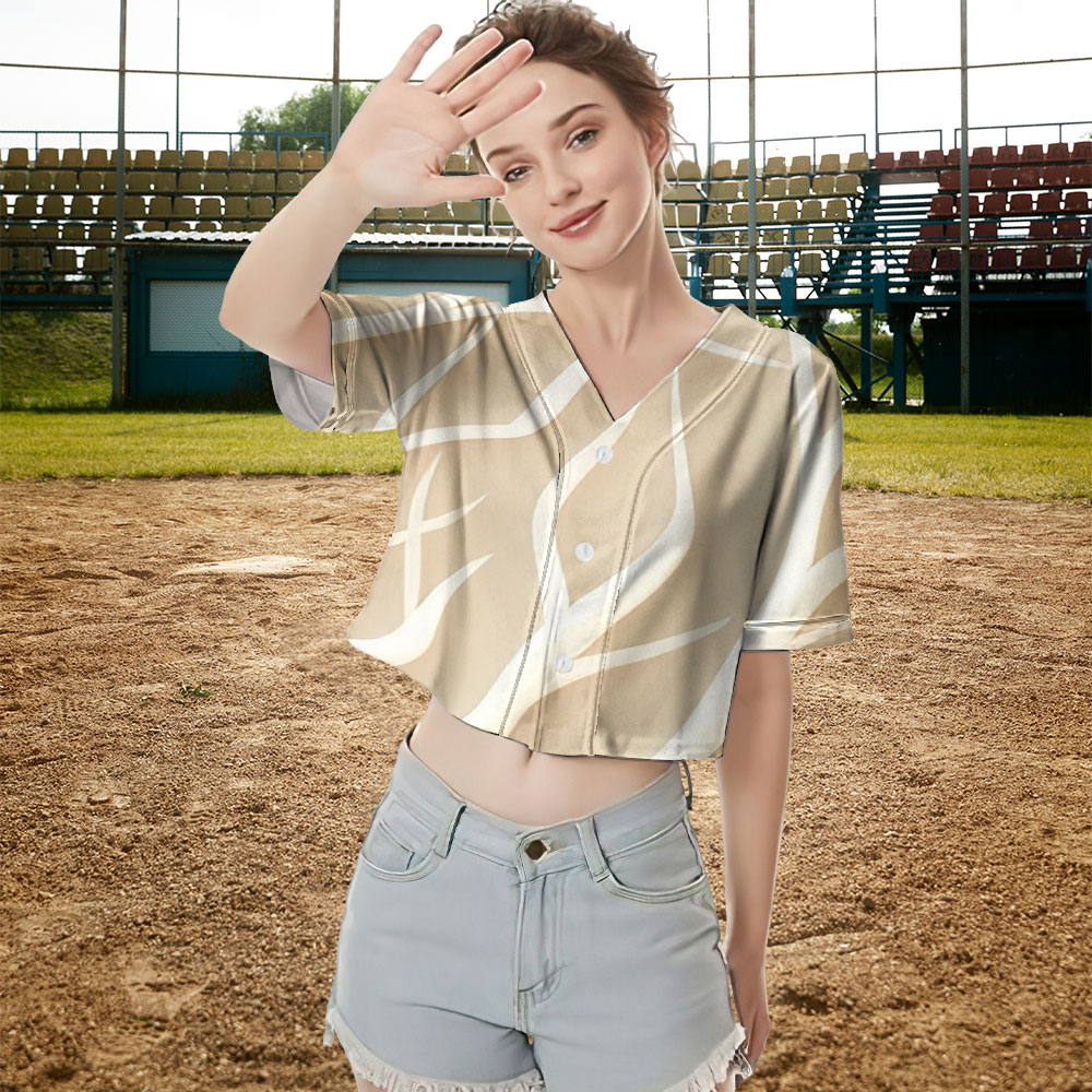 Snow Branches Crop Top Baseball Jersey