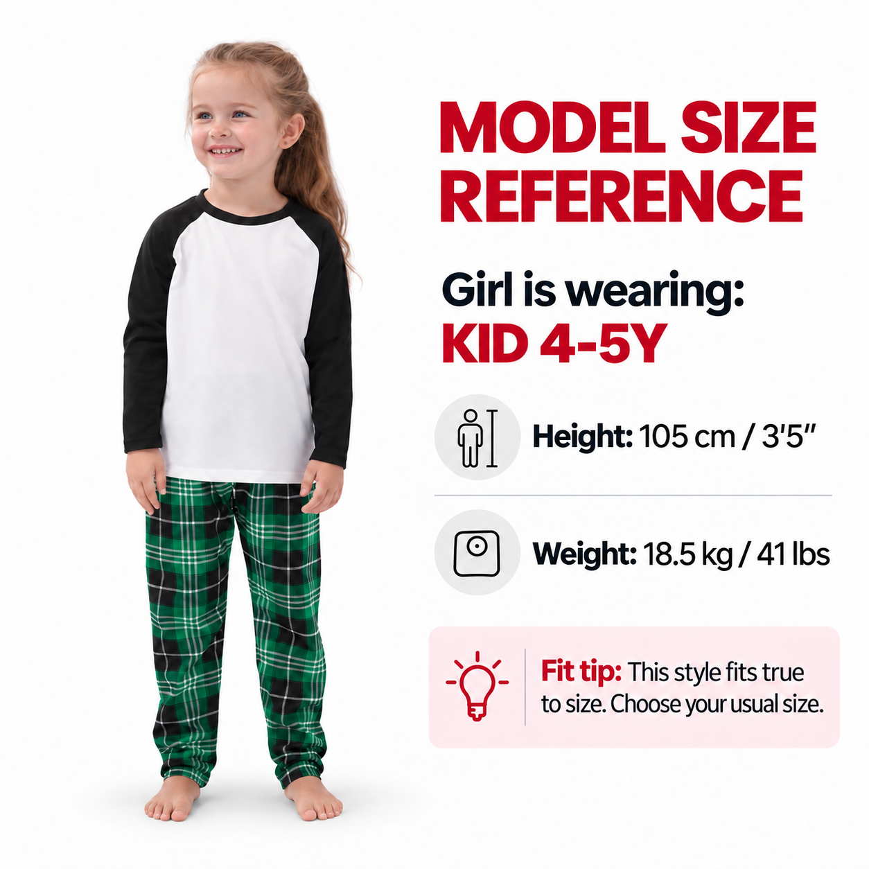 Girl wearing size 4-5Y