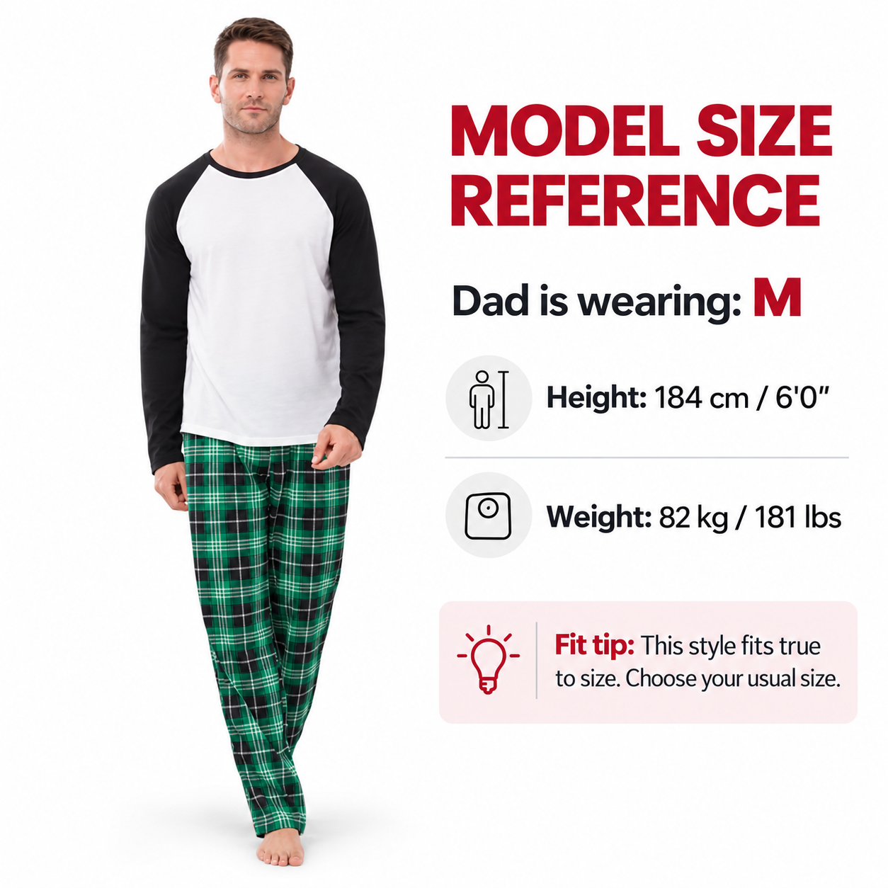 Model wearing size M