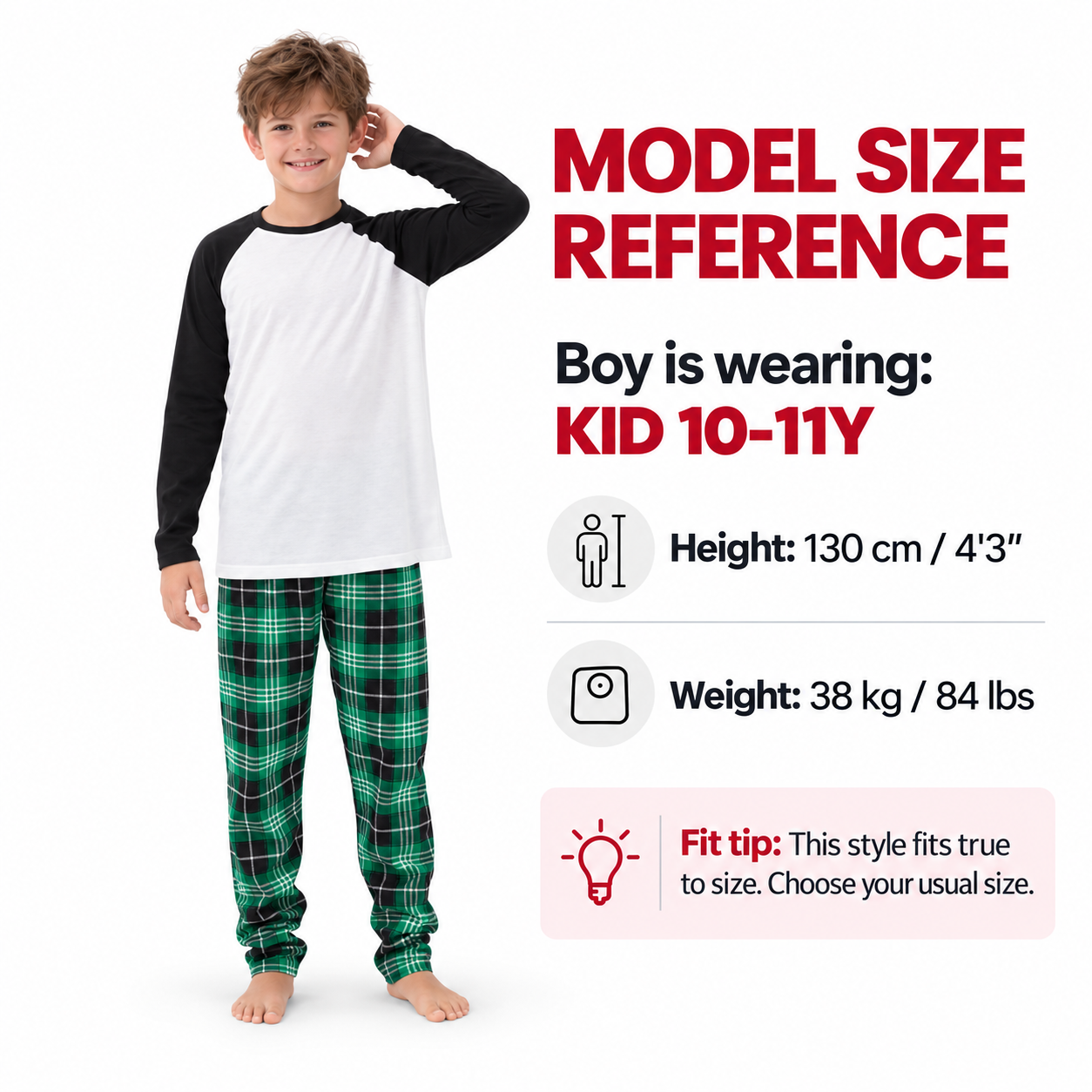 Boy wearing size 10-11Y