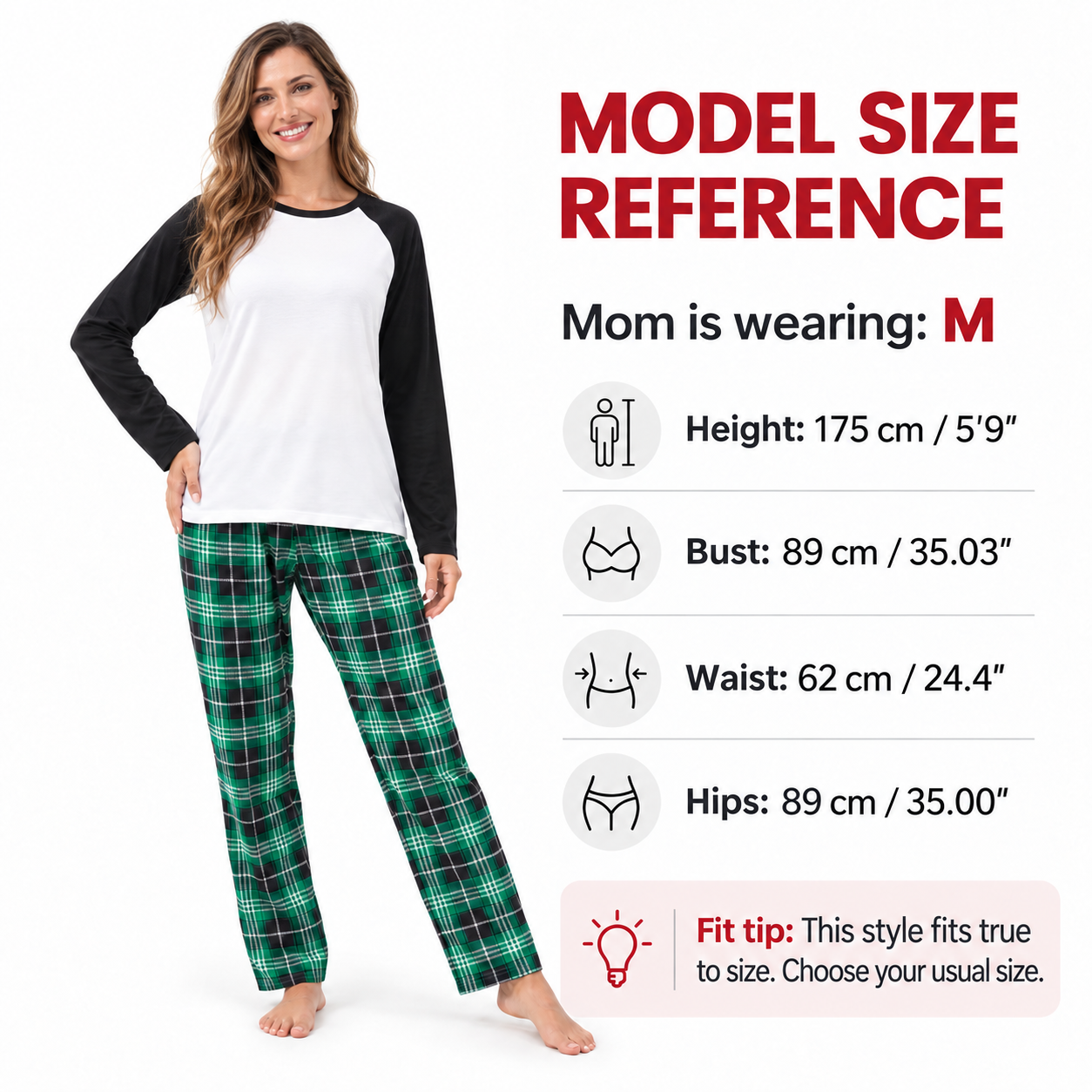 Model wearing size M